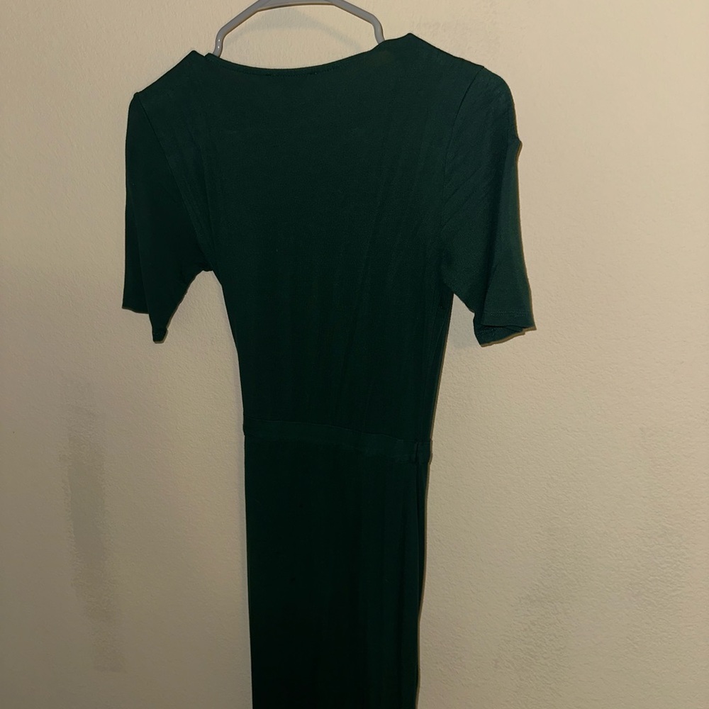 Women's Dark Green Long Sleeve Midi Dress